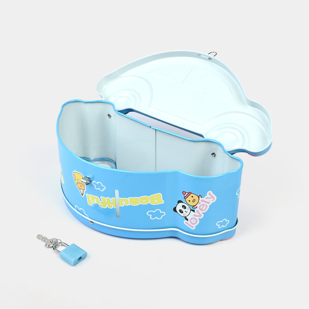Metal car Coin/Money Box with Lock For Kids