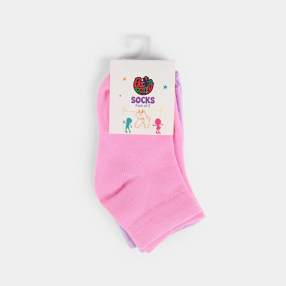 Infant Girls Pack of 2 Basic Socks-Lilac/Pink