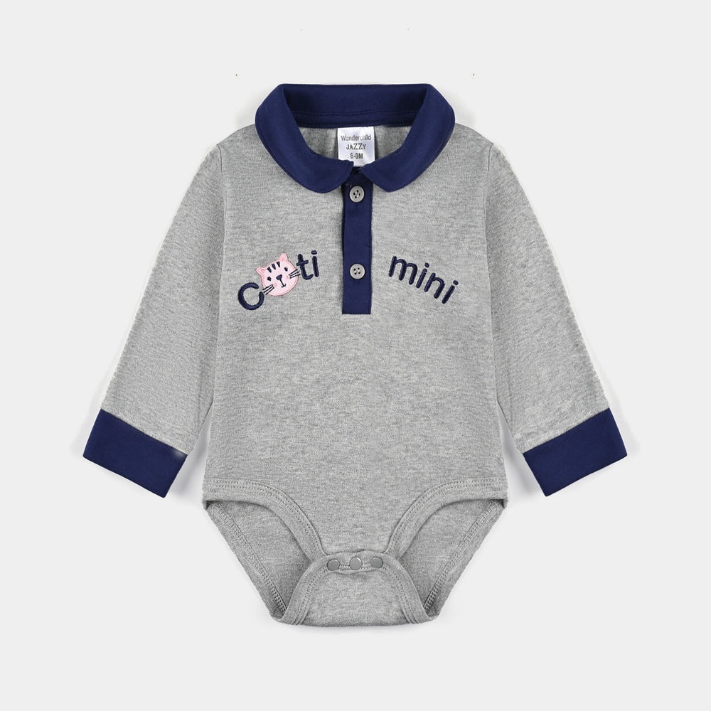 Infant Girls Cotton Interlock Suit-GREY