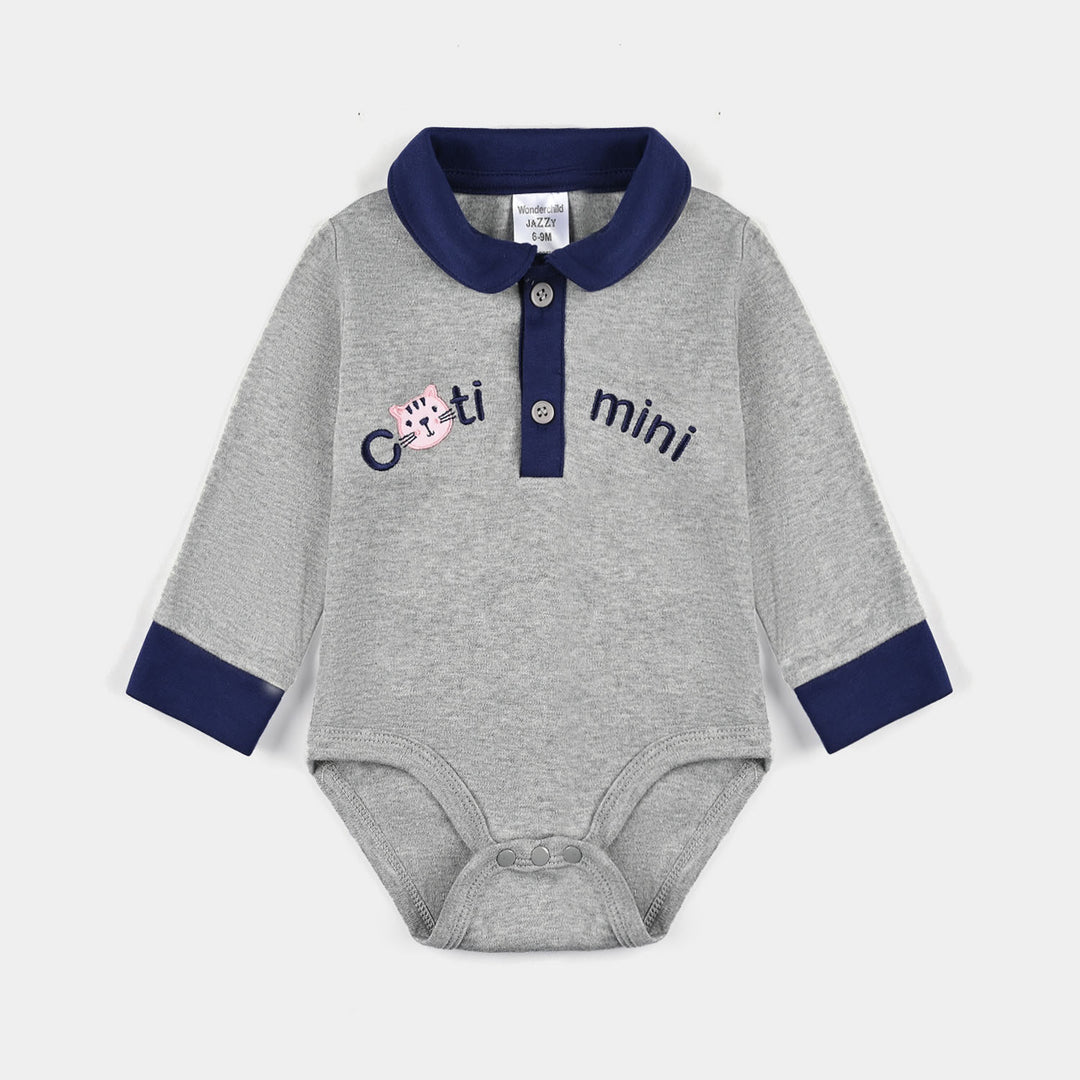 Infant Girls Cotton Interlock Suit-GREY