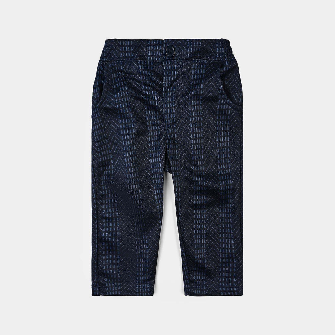 Infant Boys Cotton Interlock Suit-Navy/White