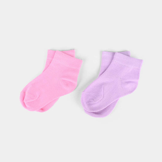 Infant Girls Pack of 2 Basic Socks-Lilac/Pink