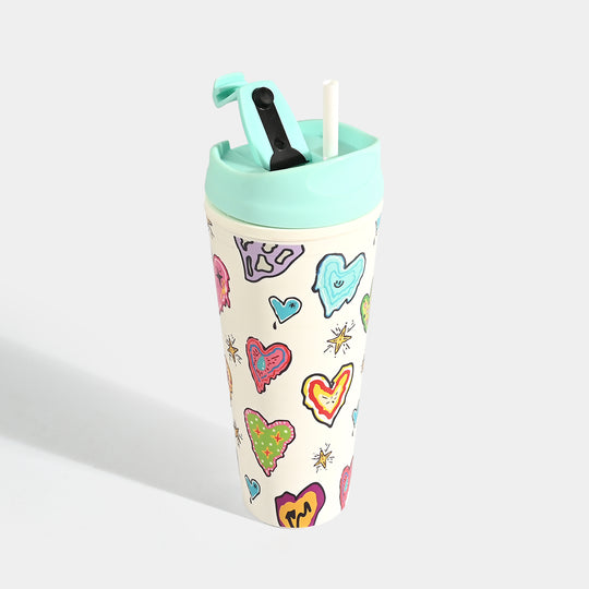 Fluted Cold Cup Tumbler with Straw