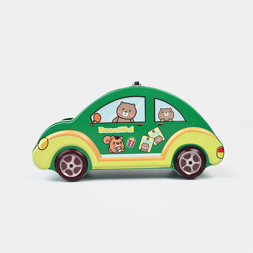 Metal car Coin/Money Box with Lock For Kids