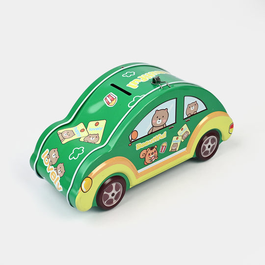 Metal car Coin/Money Box with Lock For Kids