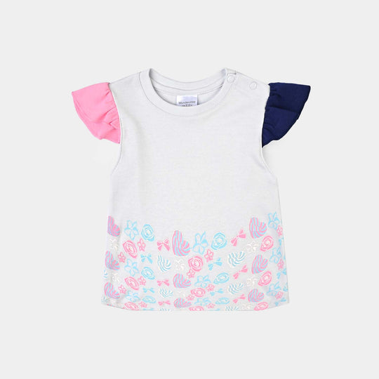 Infant Girls Cotton Interlock Suit-Blue/Pink