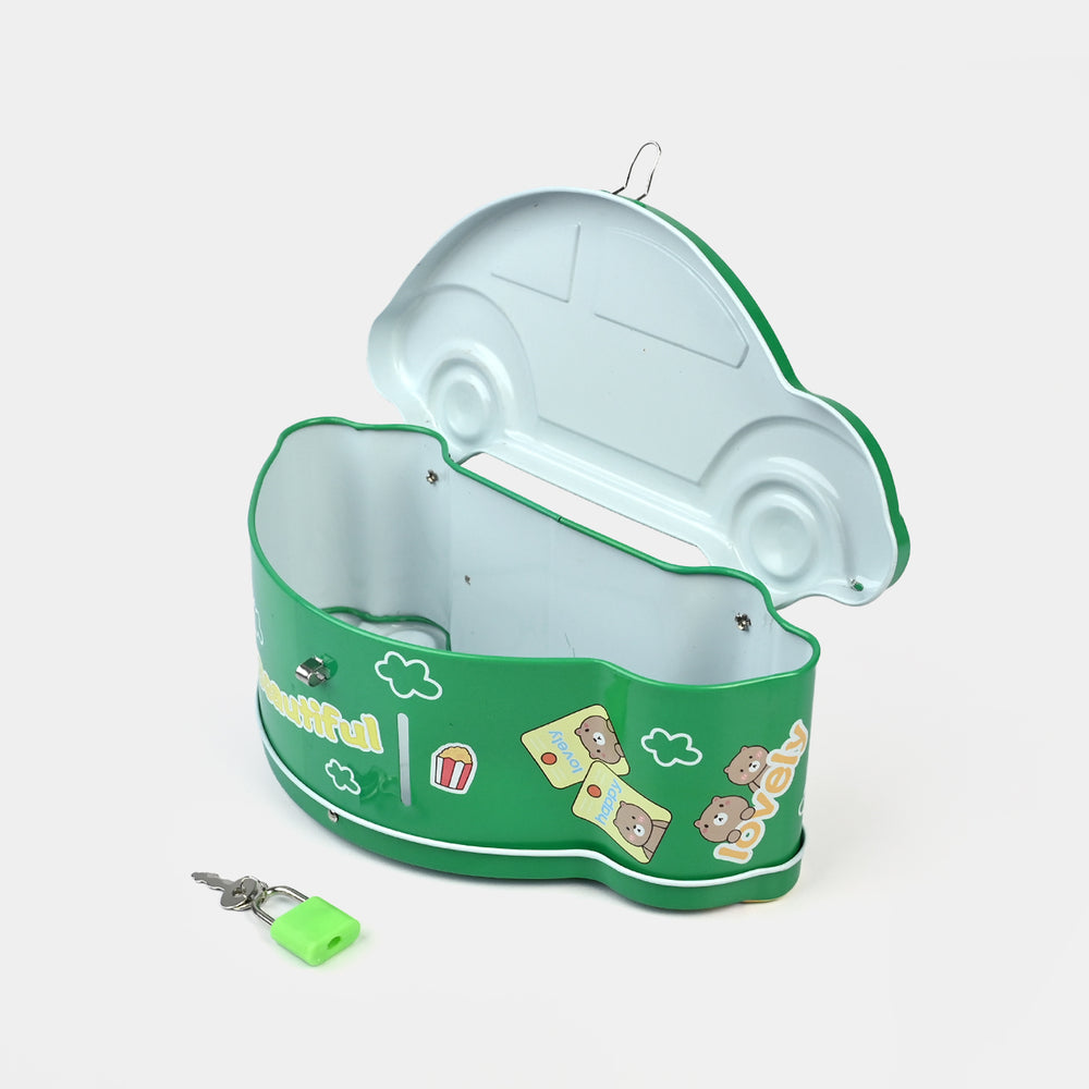 Metal car Coin/Money Box with Lock For Kids