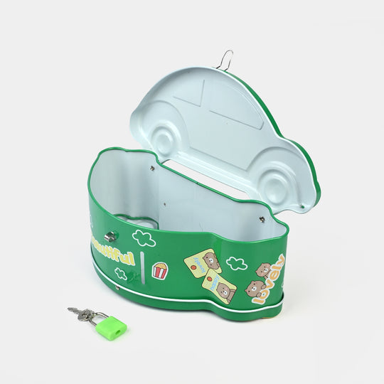Metal car Coin/Money Box with Lock For Kids