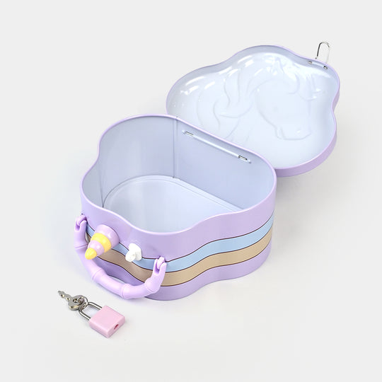 Metal Coin/Money Box with Lock For Kids