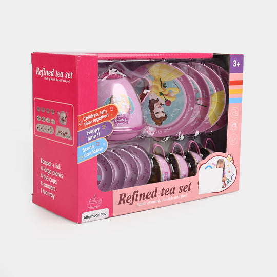Girls Princess Themed Refined Tin Tea Party Playset – Pink