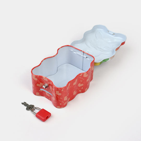 Metal Coin/Money Box with Lock For Kids