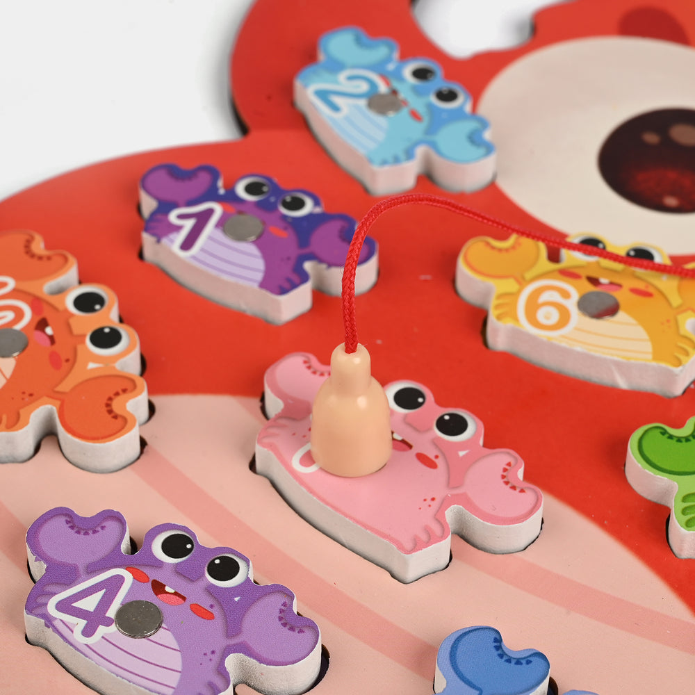Wooden Puzzle Fishing Game for Kids