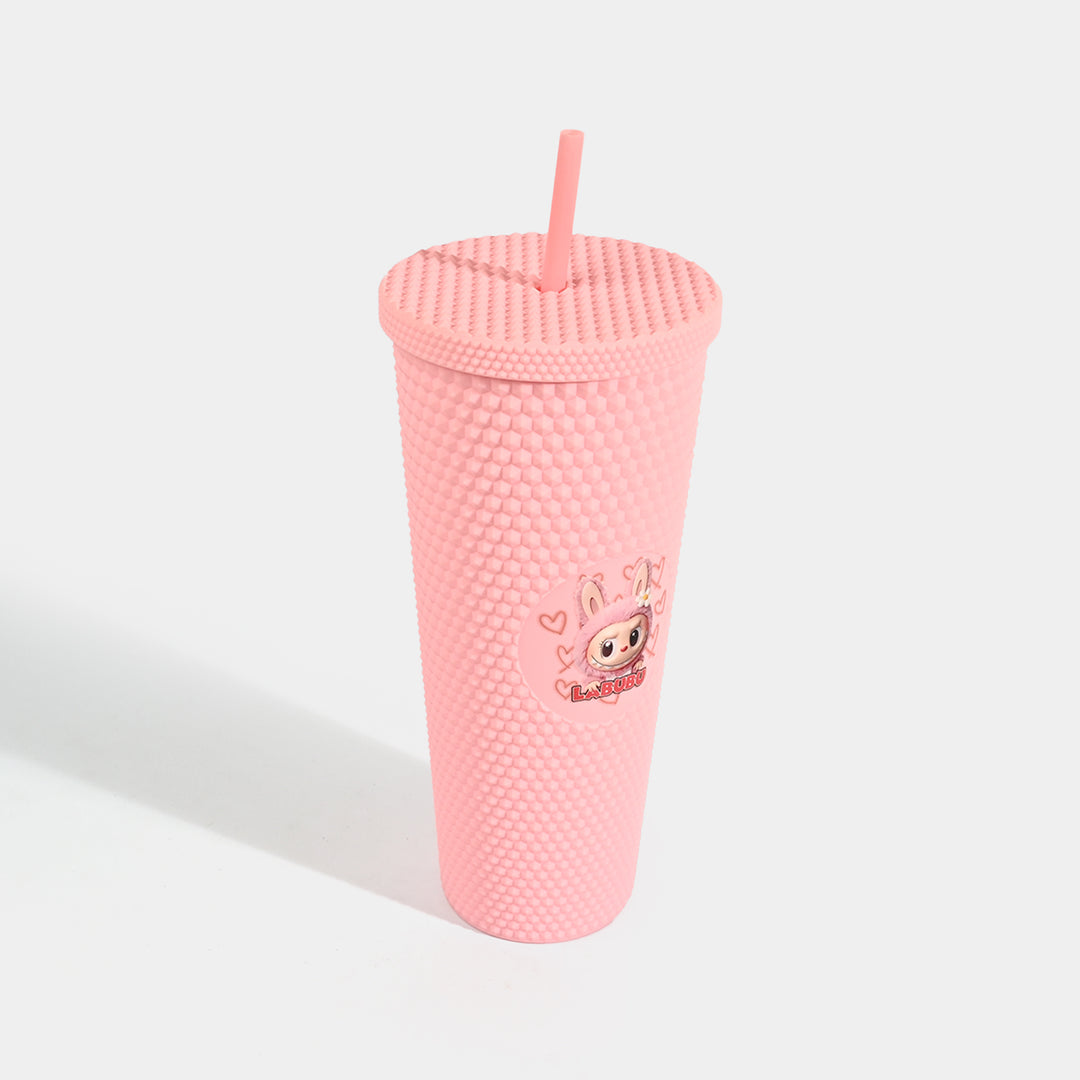 Fluted Cold Cup Tumbler with Straw