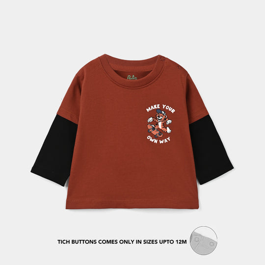 Infant Boys Cotton Jersey T-Shirt F/S Tiger