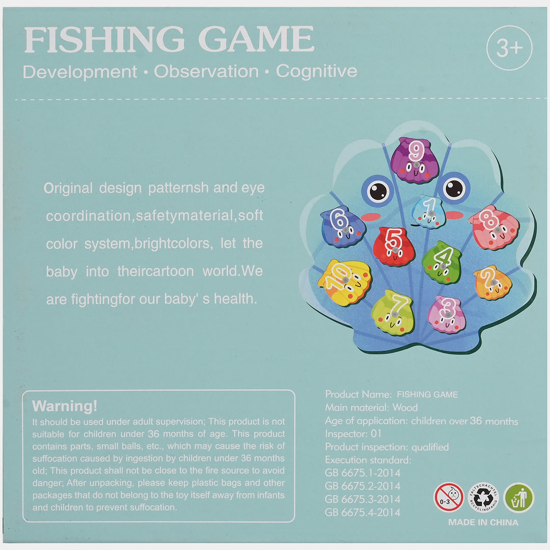 Wooden Puzzle Fishing Game for Kids