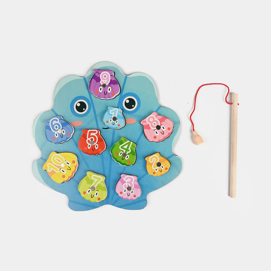 Wooden Puzzle Fishing Game for Kids