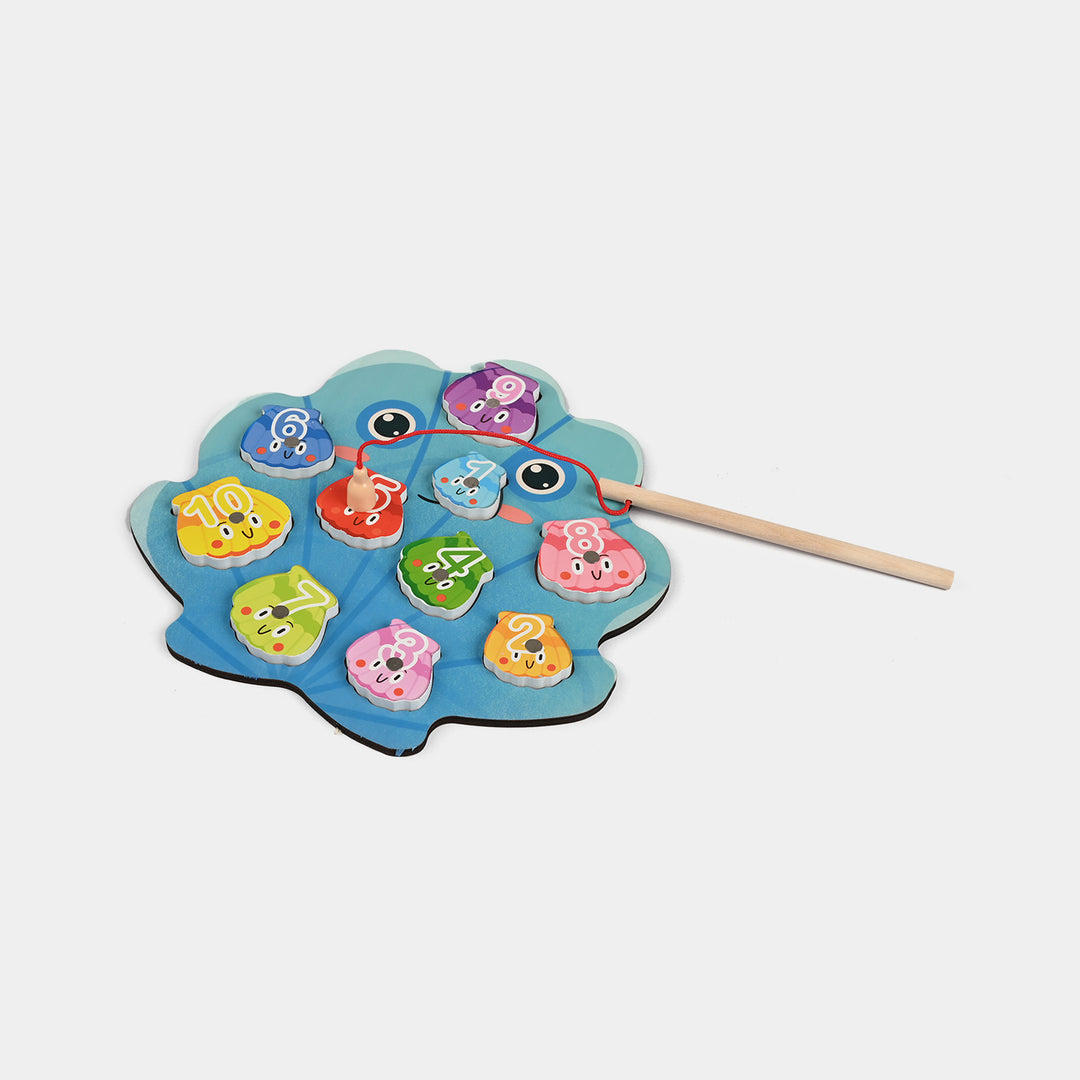 Wooden Puzzle Fishing Game for Kids