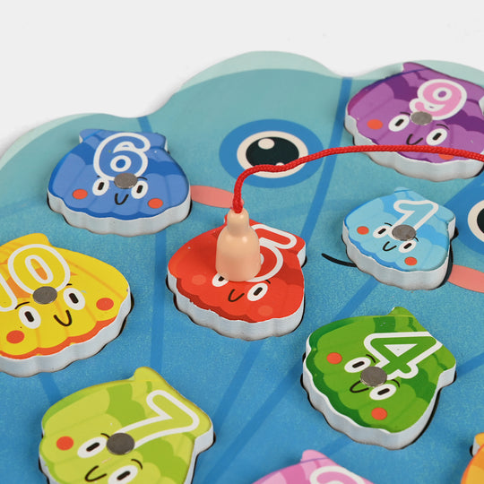 Wooden Puzzle Fishing Game for Kids