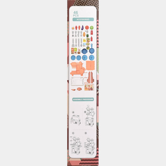 Girls Beautiful & Fun Kitchen Counter Playset – 46 Pieces