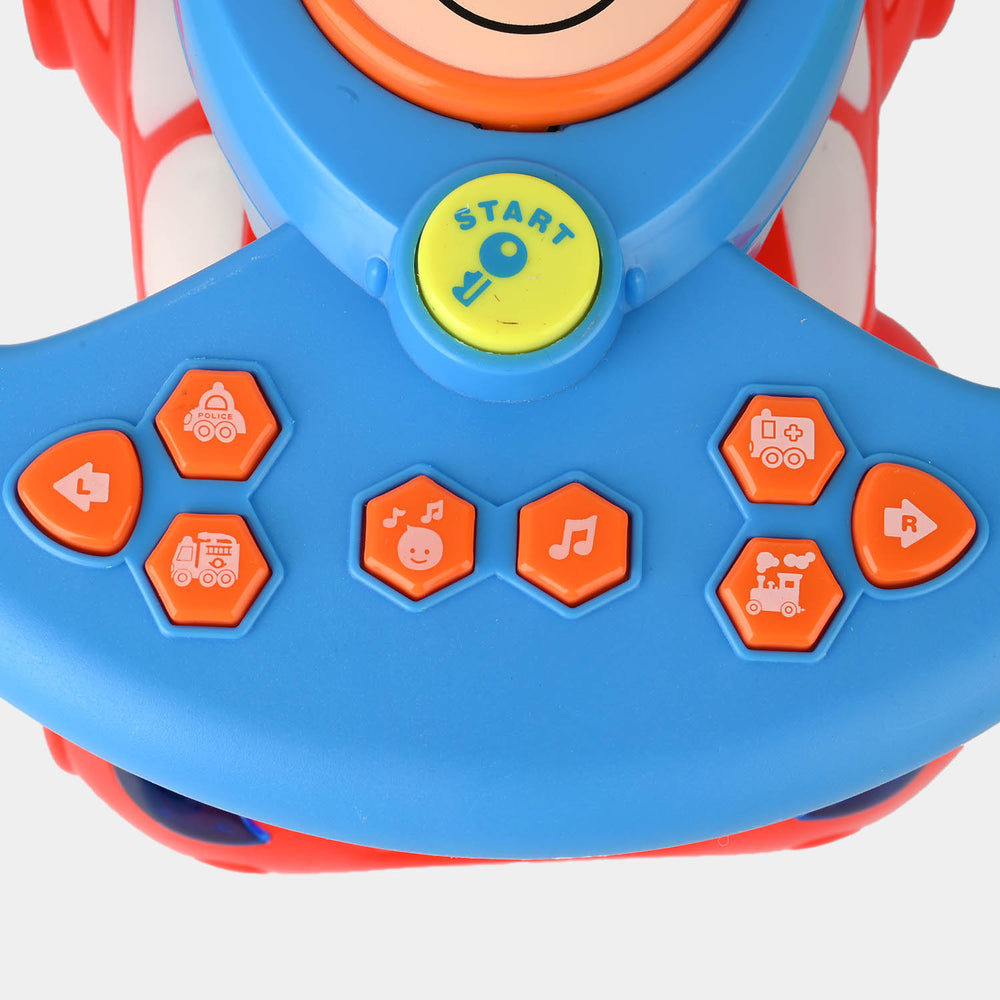 Interactive Educational Steering Wheel Toy With Projection
