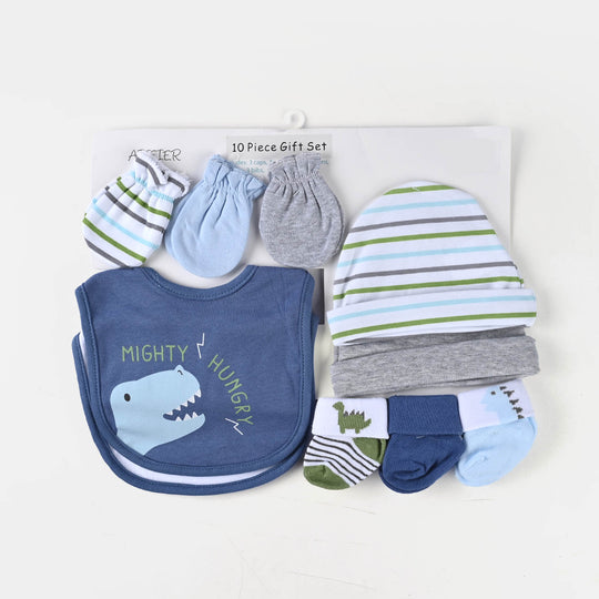 Bibs Cap Mittens&Socks 10Pcs Set Grey