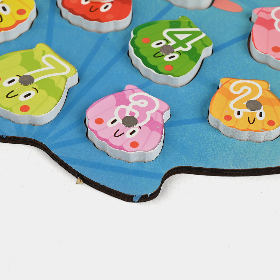 Wooden Puzzle Fishing Game for Kids