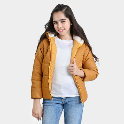 Girls Mix taffeta Woven Jacket Butter-Mustard