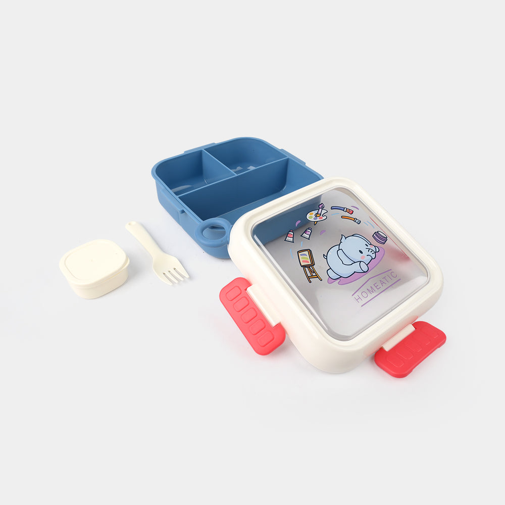 Plastic Lunch Box With Cutlery | 1ltr