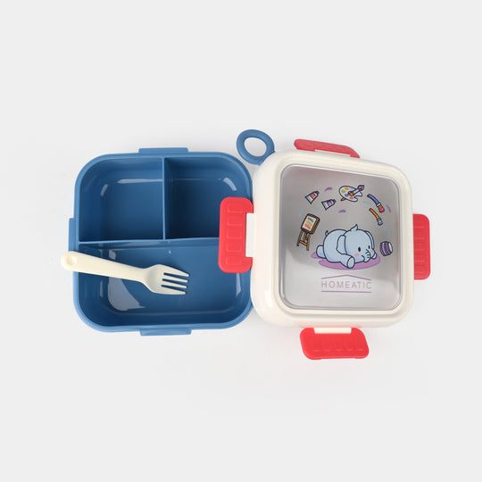 Plastic Lunch Box With Cutlery | 1ltr