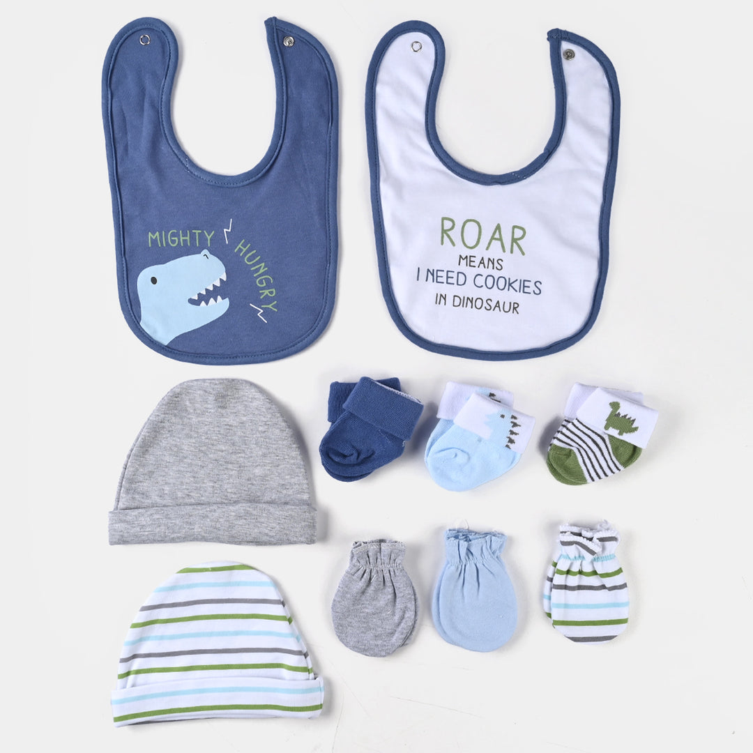 Bibs Cap Mittens&Socks 10Pcs Set Grey