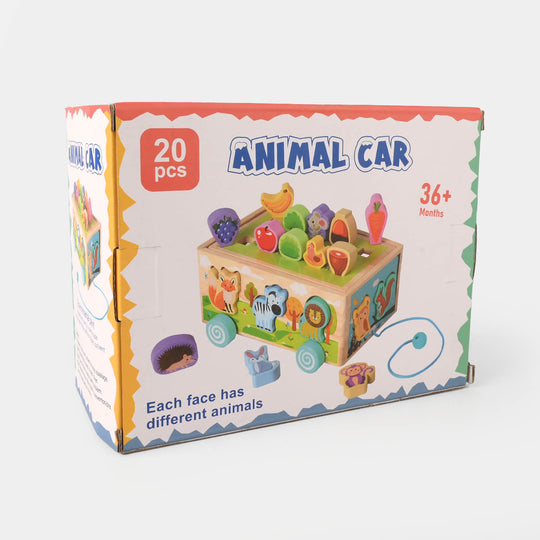 ANIMAL CAR Wooden Toy Set