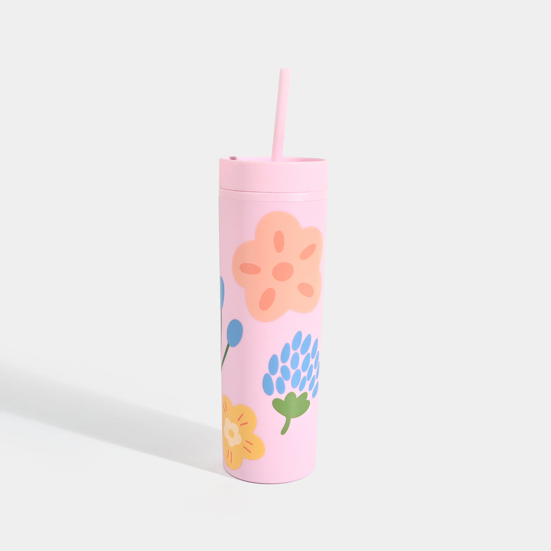 Fluted Cold Cup Tumbler with Straw
