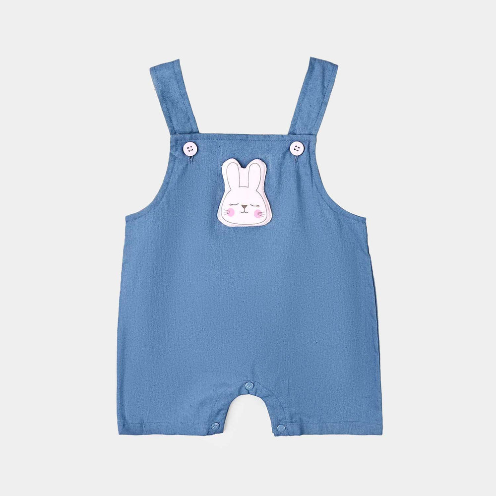 Infant Girls Cotton Interlock Suit-Blue/White