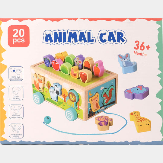 ANIMAL CAR Wooden Toy Set
