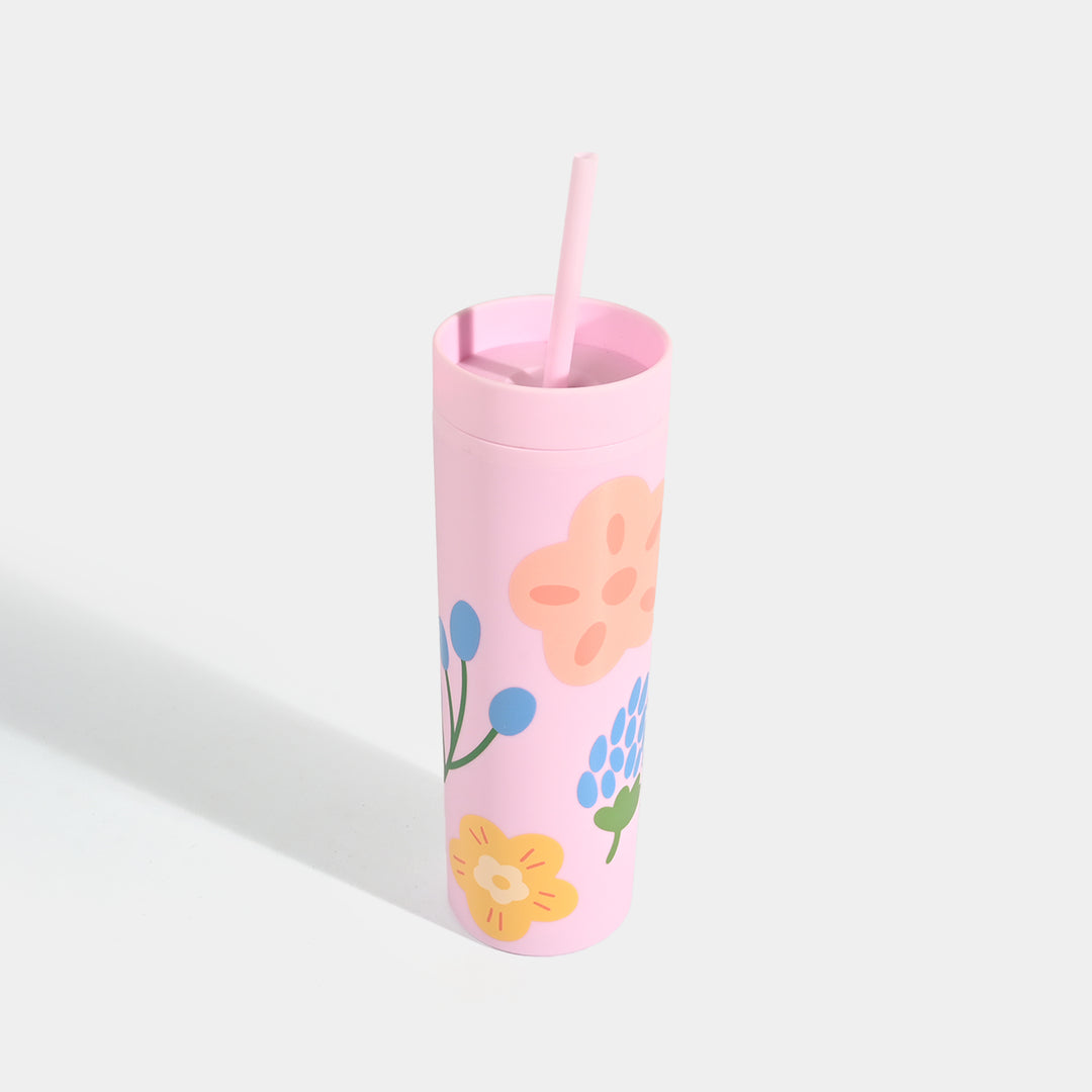Fluted Cold Cup Tumbler with Straw