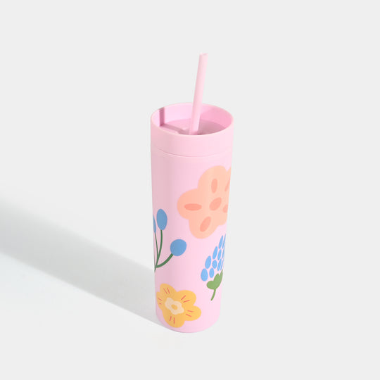 Fluted Cold Cup Tumbler with Straw