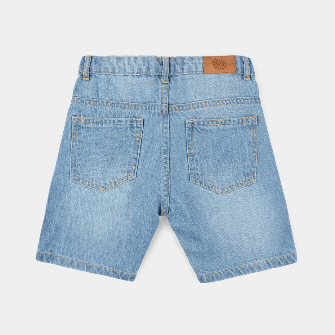 Boys Denim Stretch Short Basic - Light Blue