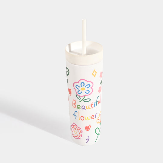 Fluted Cold Cup Tumbler with Straw