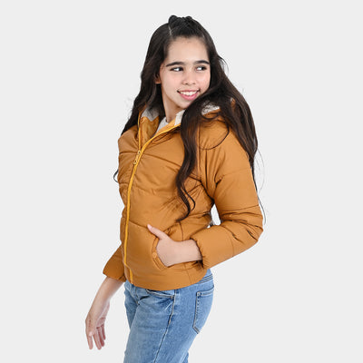 Girls Mix taffeta Woven Jacket Butter-Mustard