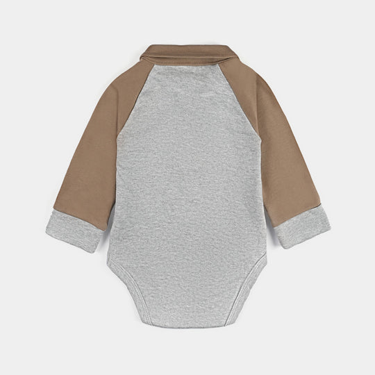 Infant Boys Cotton Interlock Suit 239-011 -GREY/BROWN