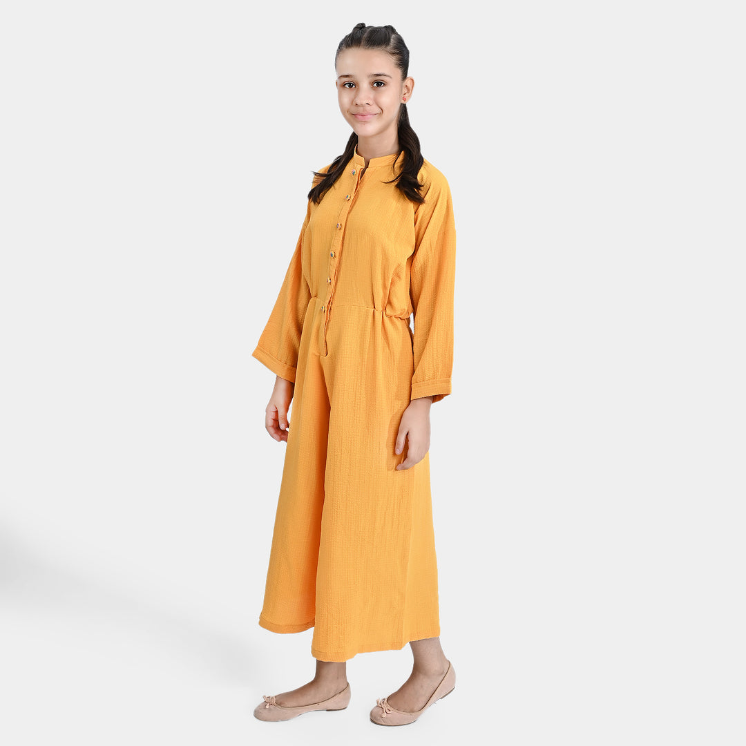 Girls Poly Cotton Jumpsuit Festival Bloom-Yellow