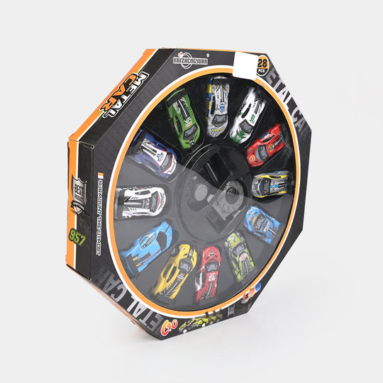 28-Piece Metal Racing Car Set