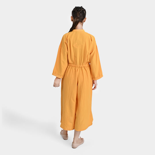 Girls Poly Cotton Jumpsuit Festival Bloom-Yellow