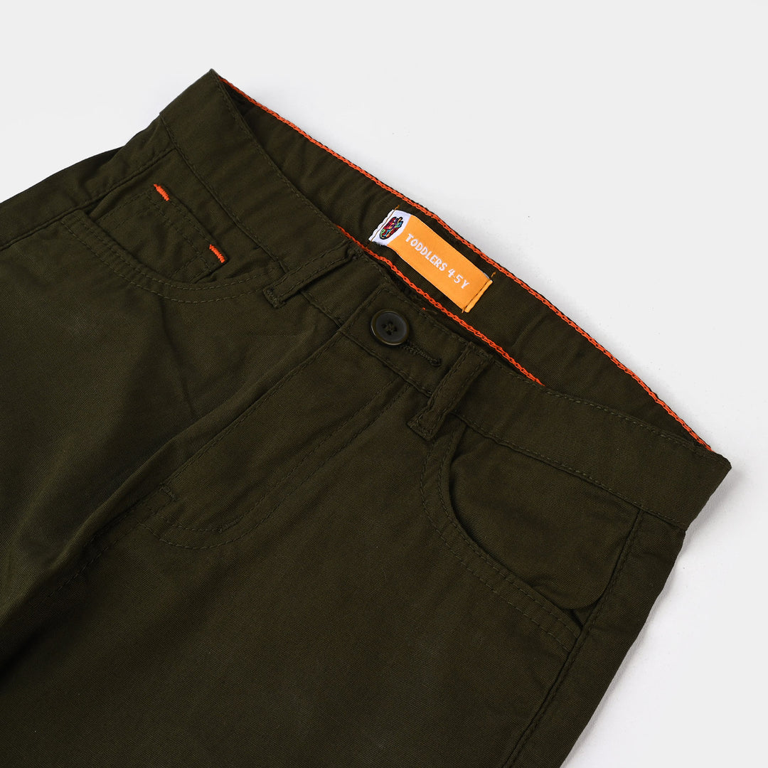 Boys Cotton Short Basic-Olive Green