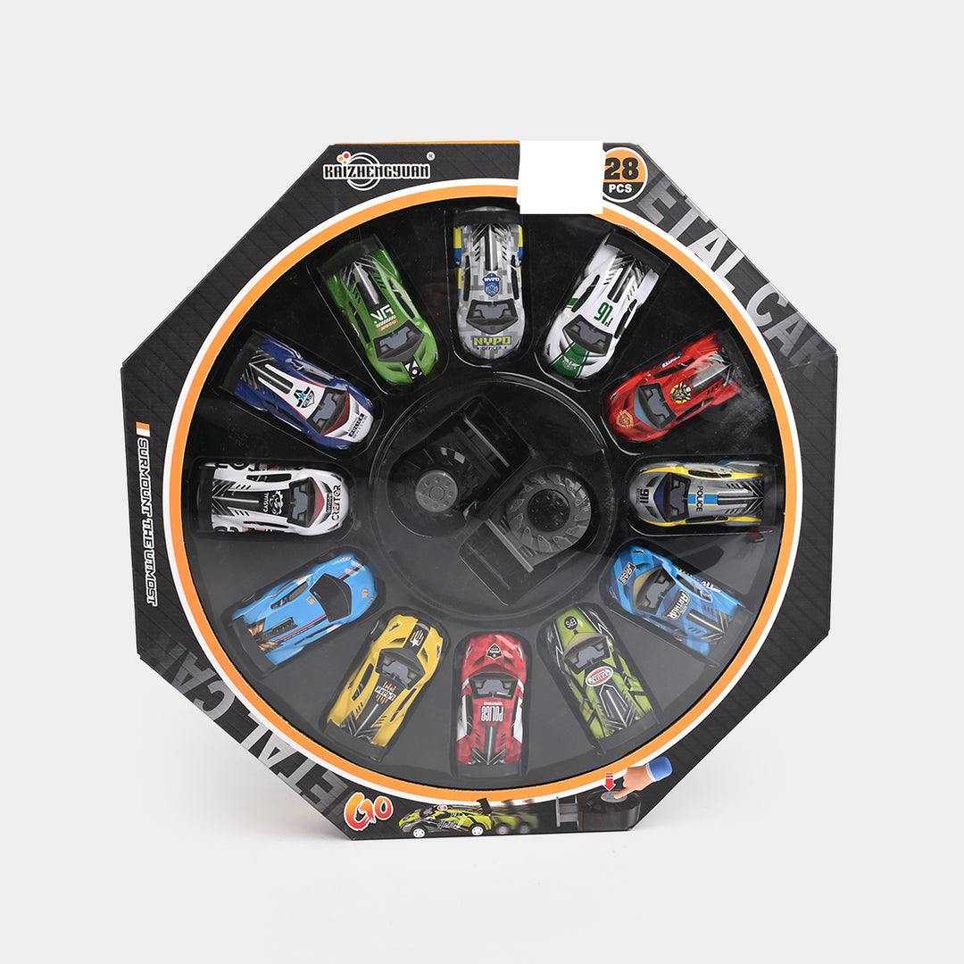 28-Piece Metal Racing Car Set