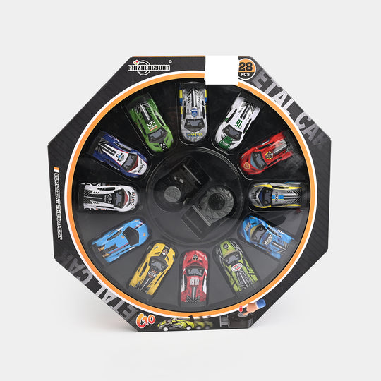 28-Piece Metal Racing Car Set