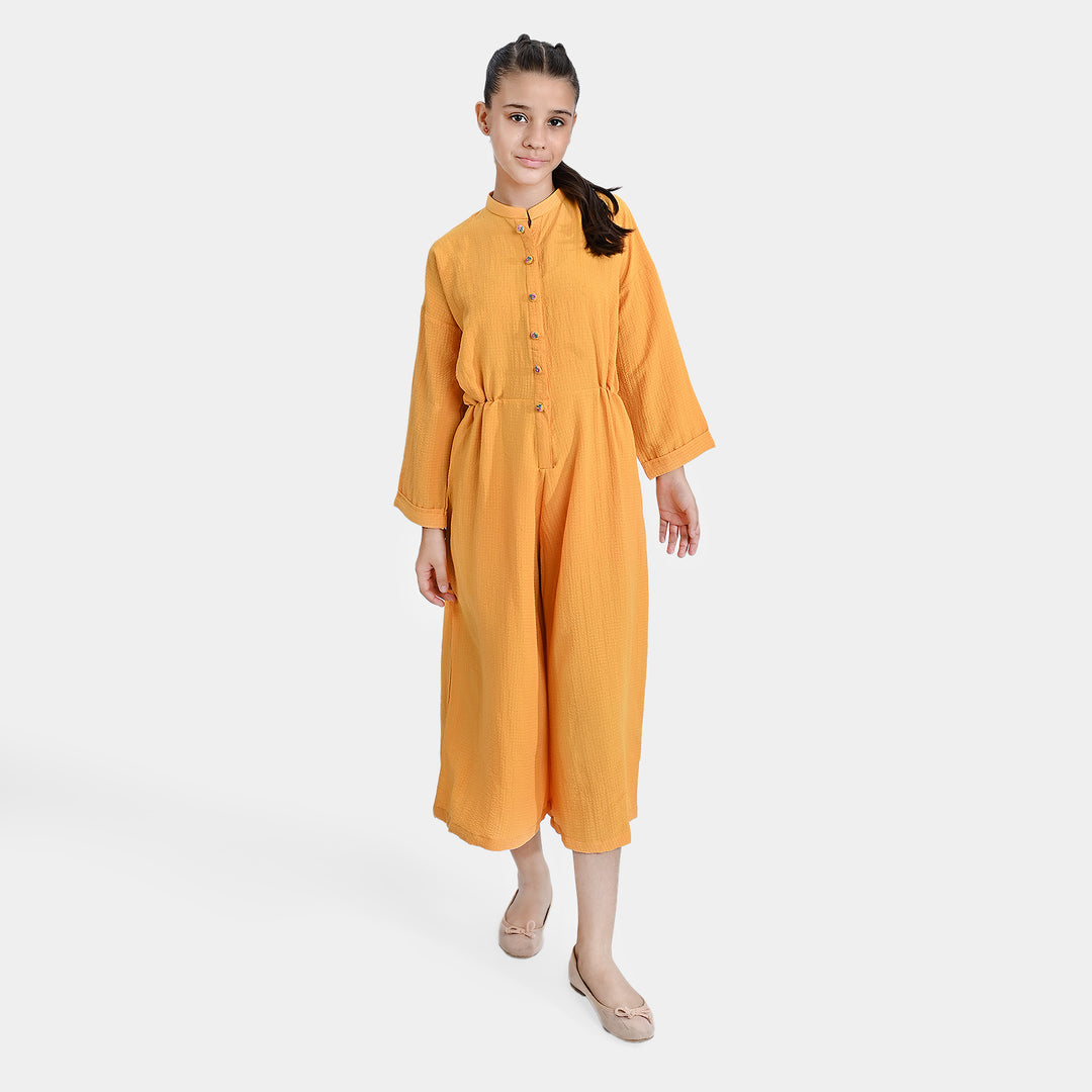 Girls Poly Cotton Jumpsuit Festival Bloom-Yellow