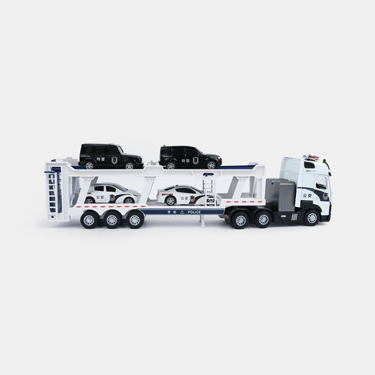 Die-Cast Police Car Transport Truck & Mini Vehicle Playset