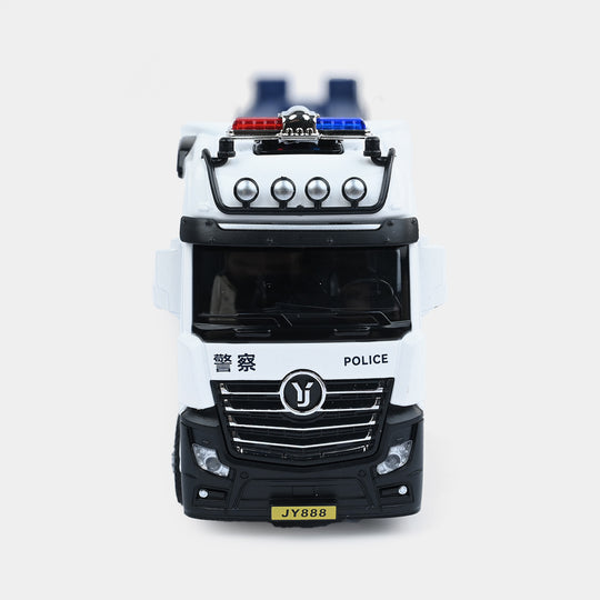 Die-Cast Police Car Transport Truck & Mini Vehicle Playset