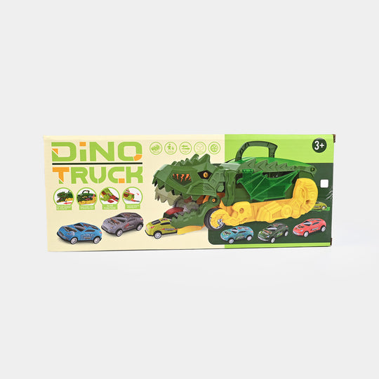 2-in-1 Transforming Dinosaur Transporter and Racing Track
